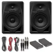 Pioneer DM-50D Active 5" Desktop Monitor and DJ Speakers (Black) with ISO Pads