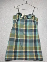 Ann Taylor Loft Straps Mini Shift Buffalo Plaid Dress Women Petite 8P Y2k 90's