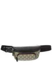 Gucci Large Gg Supreme Canvas & Leather Belt Bag Women's Black