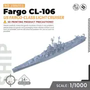 SSMODEL SS1000551 1/1000 Military Model US Fargo Fargoclass Light Cruiser CL-106