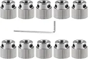 DIANN 10pcs 36 Teeth Extruder Drive Gear Wheel Stainless Steel Extruder Gear Compatible with 3D Printer Ender 3 V2/ Ender 3/ Ender 3 Pro/Ender 5/ CR-10/10S 20/20 Pro