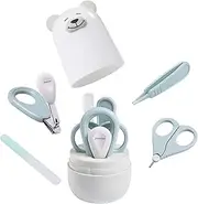 Baby Nail Clippers Set, Baby Nail Kit with Cute Case, Infant Manicure and Pedicure Health Grooming Care Can for Newborn, Kids and New Parents As Shower Gifts (POLAR BLUE)