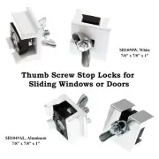 Set of Anti-Marring Thumb Screw Window Slide Stop Locks