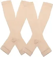 ARTSEWPLY 2Pairs Toeless Compression Calf Socks for Women Breathable Material Elastic Support for Improved Circulation and Varicose Vein Relief for Sports and Daily Wear