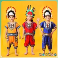 在飛比找蝦皮購物優惠-🎠免運🎠兒童非洲鼓演出服男女泰國民族風幼兒手鼓表演服裝印第安