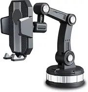 HIYITKS Car Phone Holder Mount, Suction Cup Cell Phone Holder Stand, Universal Dashboard/Windshield/Window Phone Holder One-Button Pop-up Strong Suction Cell Phone Car Mount (Black)
