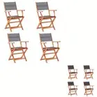 Folding Garden Chairs Outdoor Chair Solid Eucalyptus Wood and Textilene vidaXL