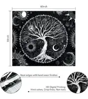 Tree of Life Tapestry Home Decor Sun Moon Wall Tapestry, 60x50"