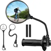 2 Pcs Bike Mirror, Bicycle Mirror Handlebar Mount, Adjustable Rotatable Bending