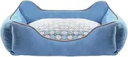 Pet Bed,Kennel Teddy Washable Dog House Winter Warm Small Medium Dog Dog Mattress Cat Litter Pet Supplies (Color : Blue, Size : 60x50x15cm)