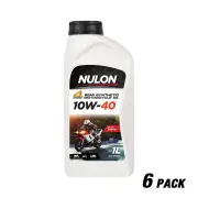 6 x Nulon 10W-40 Motorcycle Engine Oil 1L SSMC10W40-1 API SM JASO MA2