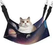 EdWal Universe Galaxy Outer Space print Soft Sleeping Hammock Cat Hammock for Cage Hanging,Pet Hammock Bed Adjustable for Small Animals