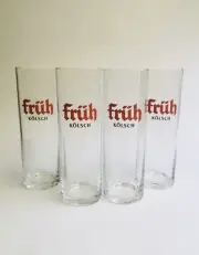 Fruh Kolsch (Cologne) - set of 4 - German Beer Glass 0.2 Liter *Stange* - NEW