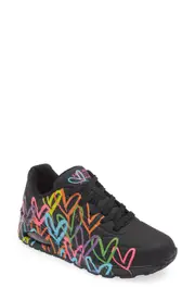 SKECHERS Uno Highlight Love Sneaker in Black/Multi at Nordstrom, Size 8.5