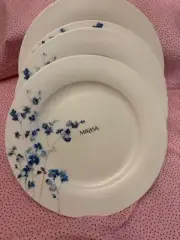 Mikasa Audrey Dinner Plate Floral Set of 4 Bone China Blue Flower 11" New w/ Tag