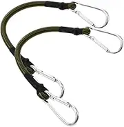 2Pcs Bungee Cord with Hooks Heavy Duty Elastic Rope for Tent Fixing Luggage Binding and Outdoor Use Portable Packing Strap Carabiner Clips