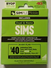 Simple Mobile Dual Cut Micro and Regular Sim Card