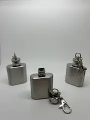 Pack for 3 Hip Flask 1oz Portable Stainless-Steel keychain Daily Use