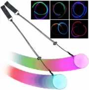 LED Poi Balls, Pack of 2 Poi Juggling Balls, Glow Poi Balls with Rainbow Colours