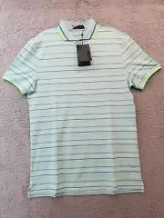 G/Fore Multi Stripe Tech Pique Golf Shirt Colorful Seaglass Size Small NWT