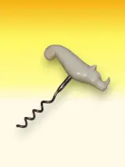 Rhino Corkscrew - Bone Sculpted Figurine Handle, Wine Bottle Opener