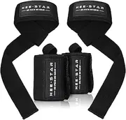 Hee-Star® No Pain No Gain Gym Set – Wrist Wraps + Straps Gym – Weight Lifting Straps and Wristbands + Straps for Deadlifts – Gym Accessories