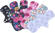 MOLUCKFU Sanitary Pads Set of 6 Reusable Nursing Pads Soft Breathable Panty Liners for Women Easy to Cle