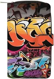 [LQWOK] Wallet, Graffiti Hip Hop Printed Wallet,travel Wallet,durable Wallet,portable Wallet,universal Wallet,leather Wallet, Graffiti Hip Hop, 19.7x11x3.5cm, Modern, Graffiti Hip Hop, 19.7x11x3.5cm,