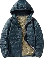 [JEShifangjiusu] Mens Fashion Regular-Fit Sport Coats Lightweight Resistant Jacket Quilted Puffer Coat