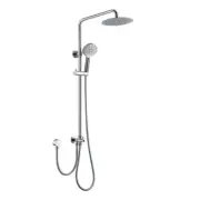Rundo Round Chrome Full Rail Sliding Multifuction Shower Set Rail - Double Hose