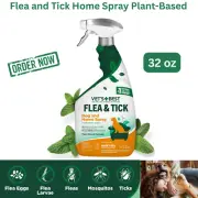 Vet's Best Flea and Tick Home Spray Flea Treatment for Dogs/Cats 32oz. Fast Ship