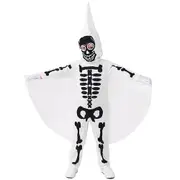 Kids Halloween Party Skeleton Cosplay Jumpsuit With Mask Costume,White - 4-6 Years