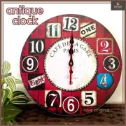 Clock Wall Clock Nordic Antique Wooden Screw Outdoor Second Hand No Sound Vinta