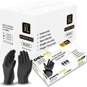 Carton/1000 Delta Industrial Powder free Black Nitrile Gloves 6gm - XLarge