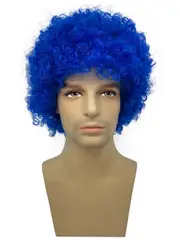 Large Curly Blue Afro Costume Wig