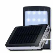 Solar Power Bank Box Charger with LED Camping Lamp Light and 2 X USB