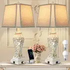 Set of 2 Table Lamps for Bedroom Living Room, Bedside Lamp with Fabric Shades...