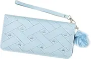 [AdiStylinno] Purses for Women, Large Capacity Zip Around Purse Leather Wallet Ladies Fashion Card Holder Clutch Purse with Detachable Wrist Strap and Cute Pompom