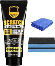 Car Scratch Remover Wax, Light Scratch Remover Polishing Wax for Car, Towel Attached Sun Protection Easy Application Auto Maintenance Solution for Commuting, Road Trip