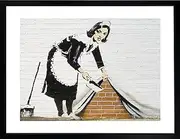Keep It Spotless Banksy Graffiti Street Framed Wall Art | Bedroom Poster Living Room Print Home Decor