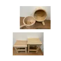 在飛比找蝦皮購物優惠-台灣檜木SPA椅36.5長26寬30高加台灣檜木水瓢組合