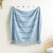 Renee Taylor Cambridge Cotton Slub Tufted Throw - Aqua