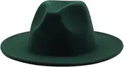 [Generic] Classical Felt Hats Unisex Wide Brim Fedora Hats Solid Caps Mens Womens Wedding Church Jazz Hats 3 59-61CM, 3, One Size, 3, One Size