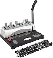 Binding Machine, 21-Hole, 450 Sheet, Comb Binding Machine with Starter Kit 100 PCS 3/8'' Comb Binding Spines, Comb Binding Machine Perfect for Daily Office Documents