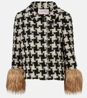 [Valentino] Valentino Macro Pied De Poule tweed jacket AU 12 black
