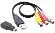 Mini USB Male To Composite RCA AV Female Adapter Cable For Camera Set Top Box