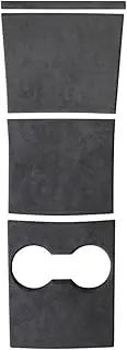 ATATNK Italy Super Suede Cover Compatible for Tesla Model 3 2017 2018 2019 2020 Car Center Console Storage Box Sticker Interior Trim Accessories(Black)