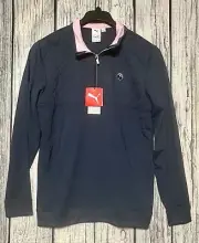 Puma Arnold Palmer Cloudspun Castle 1/4 Zip Pullover Golf Shirt Navy Men's Small