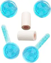 Lazzybeauty Ice Globes for Facials, Ice Globes, Facial Ice Globes, Cooling Globes, Globes for Face Neck & Eyes, Daily Beauty, Tighten Skin, Anti Ageing, Reduce Puffy and Wrinkle, Blue