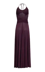 [ALAÏA] Cross Jersey Maxi Halter Dress